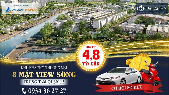 Đất Xanh Premium đang triển khai chương trình ưu đãi trúng thưởng ôtô Camry 2.5 2020; xe Vespa Sprint 125i 2020 cho nhà phố thương mại One Palace 2.