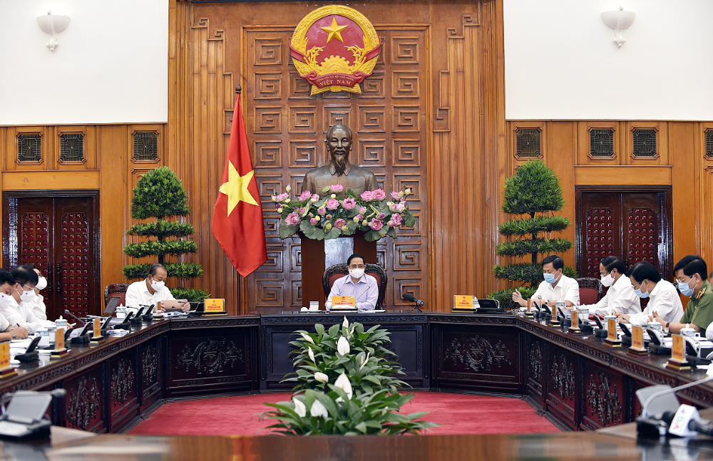 Thủ tướng Phạm Minh Chính đã chủ trì cuộc họp Thường trực Chính phủ về công tác tổ chức bầu cử đại biểu Quốc hội khóa 15 và đại biểu Hội đồng nhân dân các cấp nhiệm kỳ 2021-2026 - Ảnh: VGP