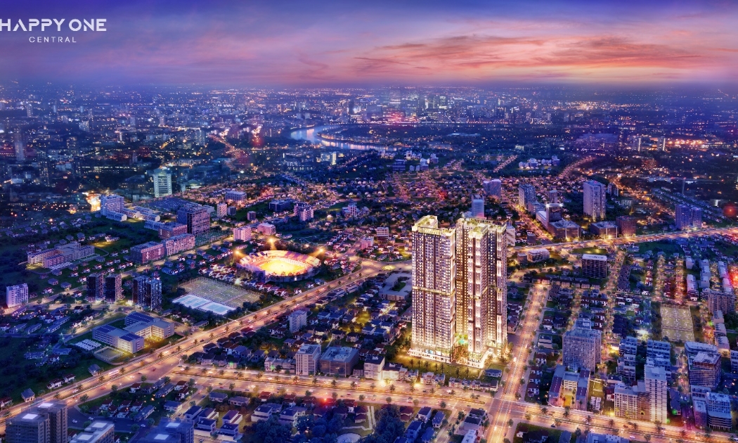 Toàn cảnh dự án khu phức hợp căn hộ thông minh trung tâm thành phố Thủ Dầu Một.