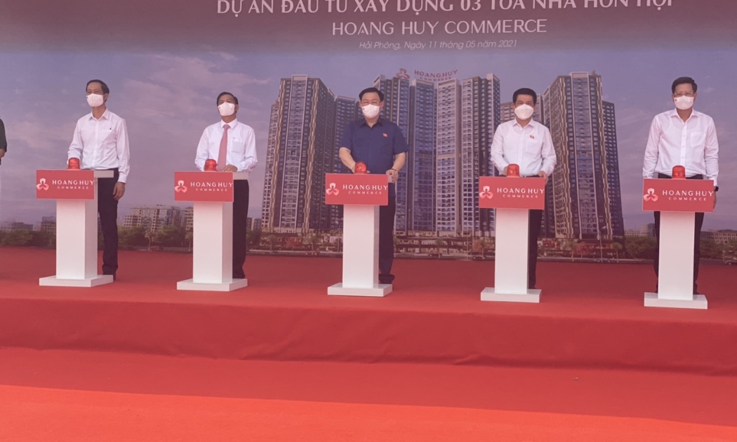 Lễ khởi công dự án đầu tư xây dựng 03 tòa nhà hỗn hợp Hoàng Huy Commerce diễn ra ngày 11/5.