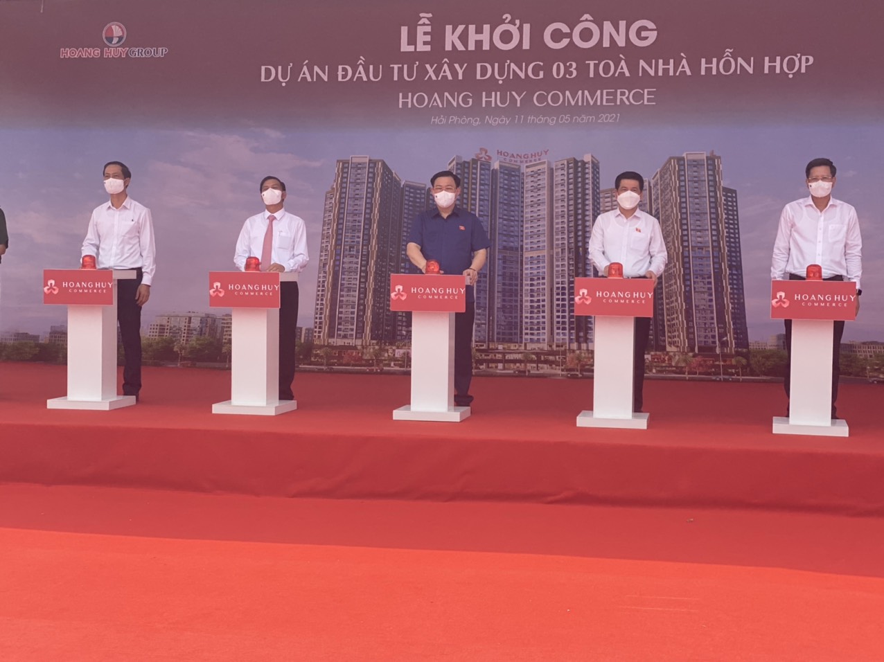 Lễ khởi công dự án đầu tư xây dựng 03 tòa nhà hỗn hợp Hoàng Huy Commerce diễn ra ngày 11/5.