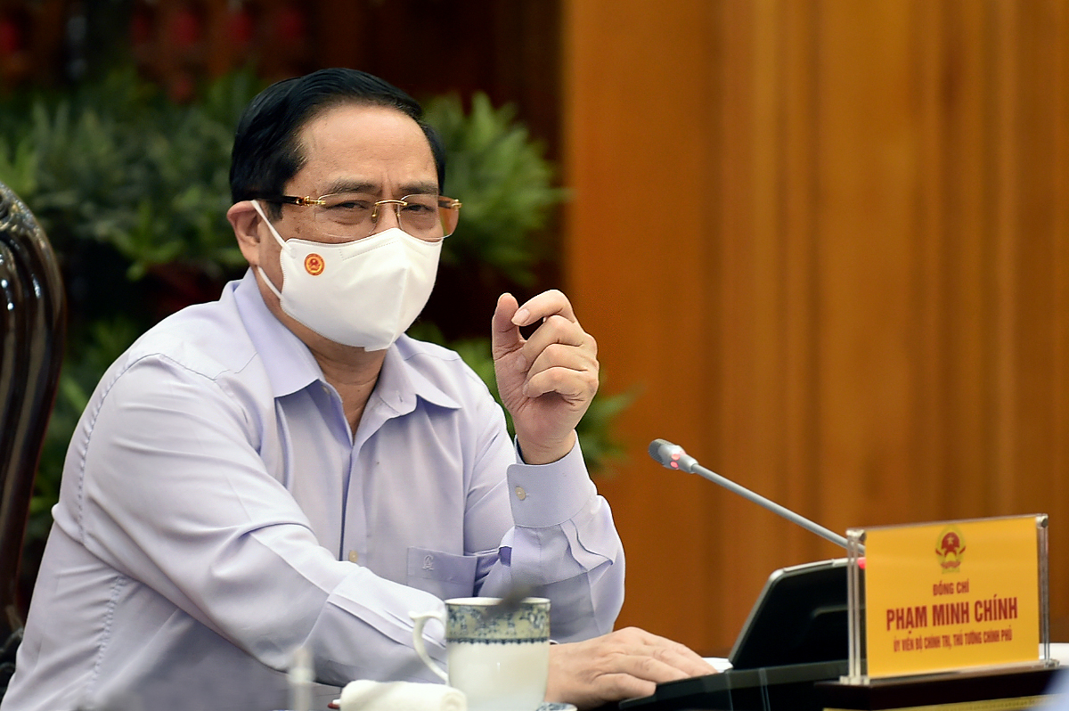 Thủ tướng Chính phủ Phạm Minh Chính phát biểu tại cuộc làm việc.