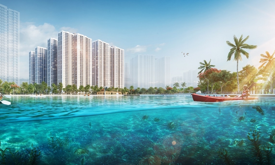 Imperia Smart City sở hữu vị trí kế cận công viên trung tâm 10,2ha, hồ điều hòa.