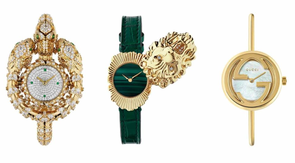 Dòng sản phẩm đồng hồ đá quý Gucci high jewelry watch.