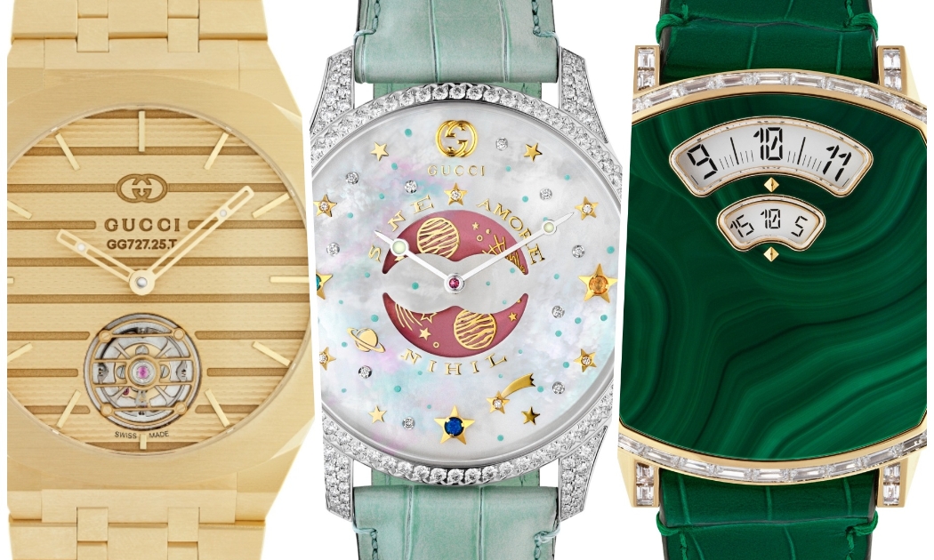 Gucci đã công bố ra mắt bộ sưu tập đồng hồ cao cấp đầu tiên của mình tại triển lãm thương mại Watches & Wonders.