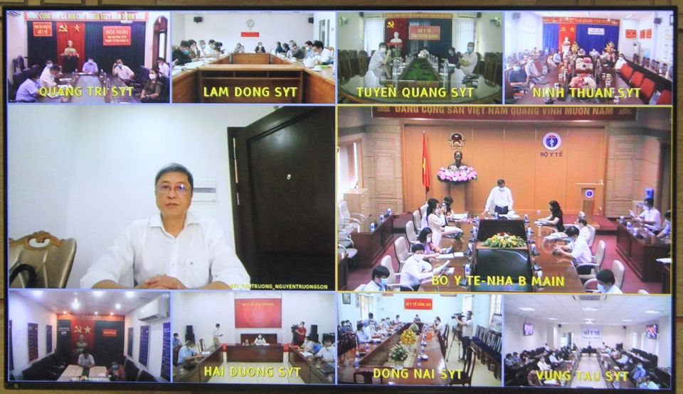 Cuộc họp trực tuyến Hướng dẫn triển khai xét nghiệm SARS-CoV-2 diễn ra ngày 14/5.