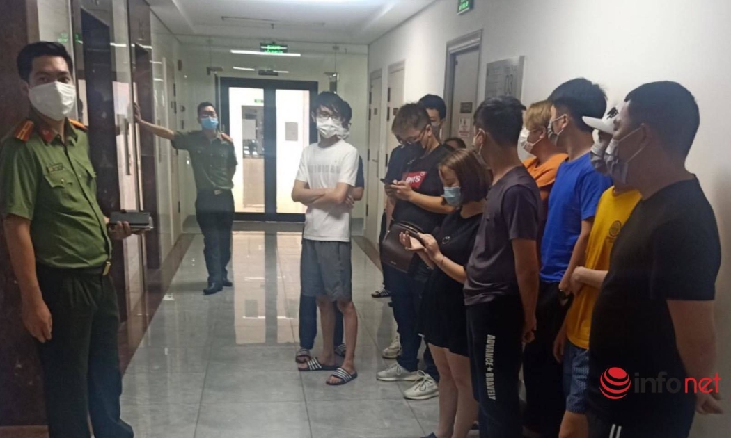 46 người Trung Quốc nhập cảnh trái phép, thuê chung cư Florence ở Hà Nội tá túc, bị công an phát hiện chiều 2/5 - Ảnh: CTV.
