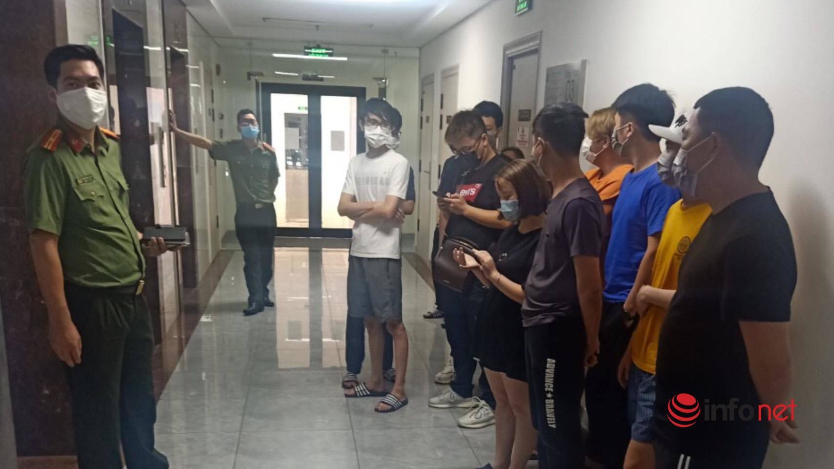 46 người Trung Quốc nhập cảnh trái phép, thuê chung cư Florence ở Hà Nội tá túc, bị công an phát hiện chiều 2/5 -  Ảnh: CTV.