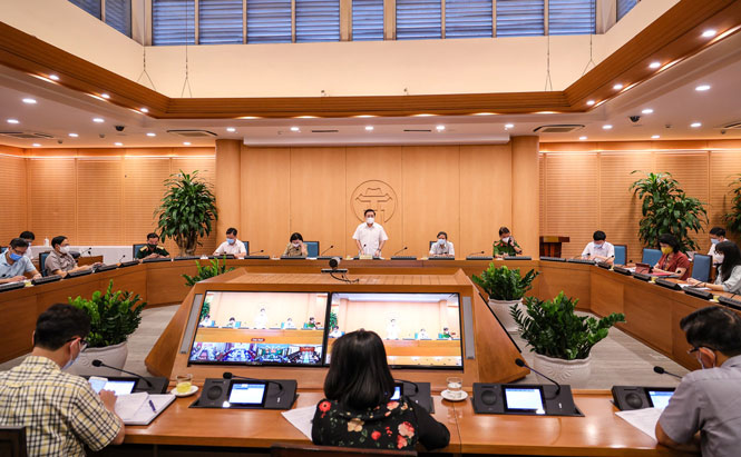 Cuộc họp Ban Chỉ đạo công tác phòng, chống dịch Covid-19 thành phố Hà Nội chiều 17/5.