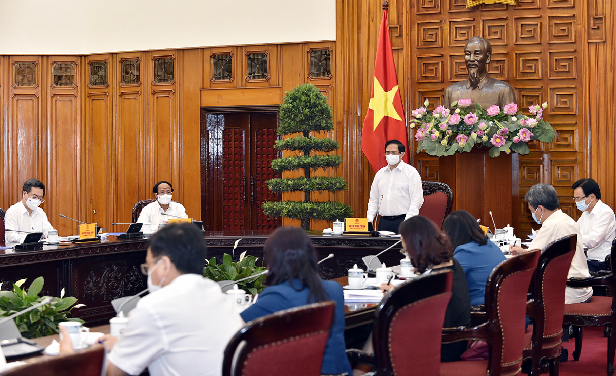 Thủ tướng Phạm Minh Chính phát biểu tại buổi làm việc - Ảnh: VGP.