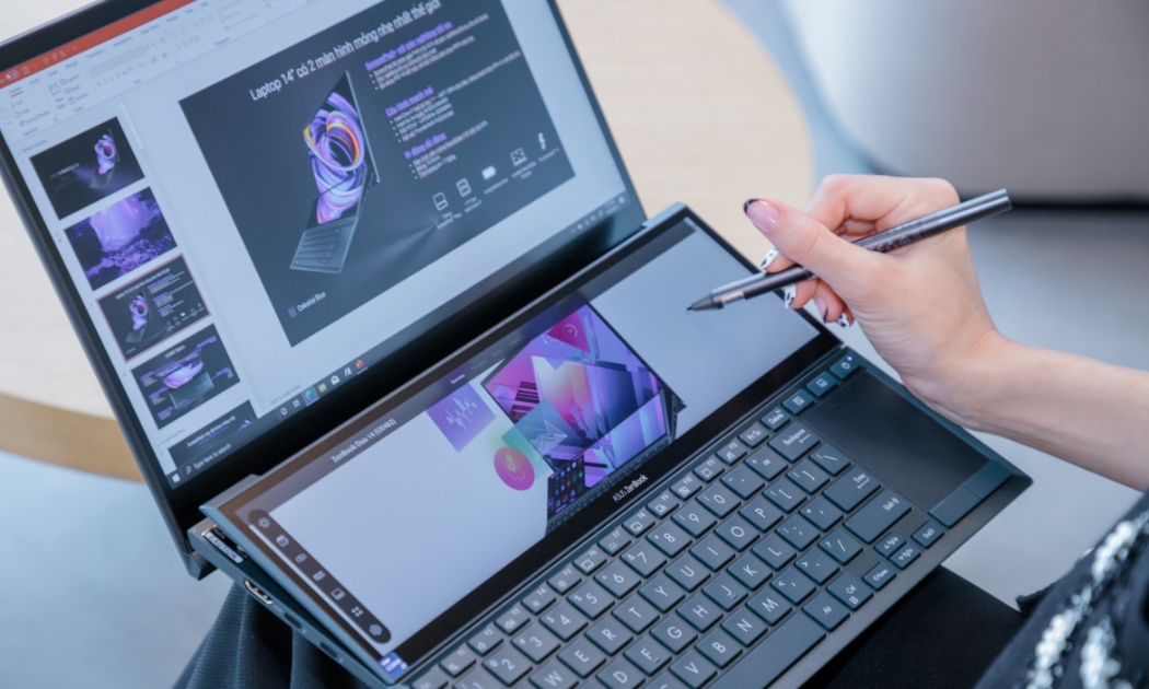 Laptop Asus ZenBook Duo 14 vừa ra mắt tại thị trường Việt Nam, giá từ 33,99 triệu đồng.