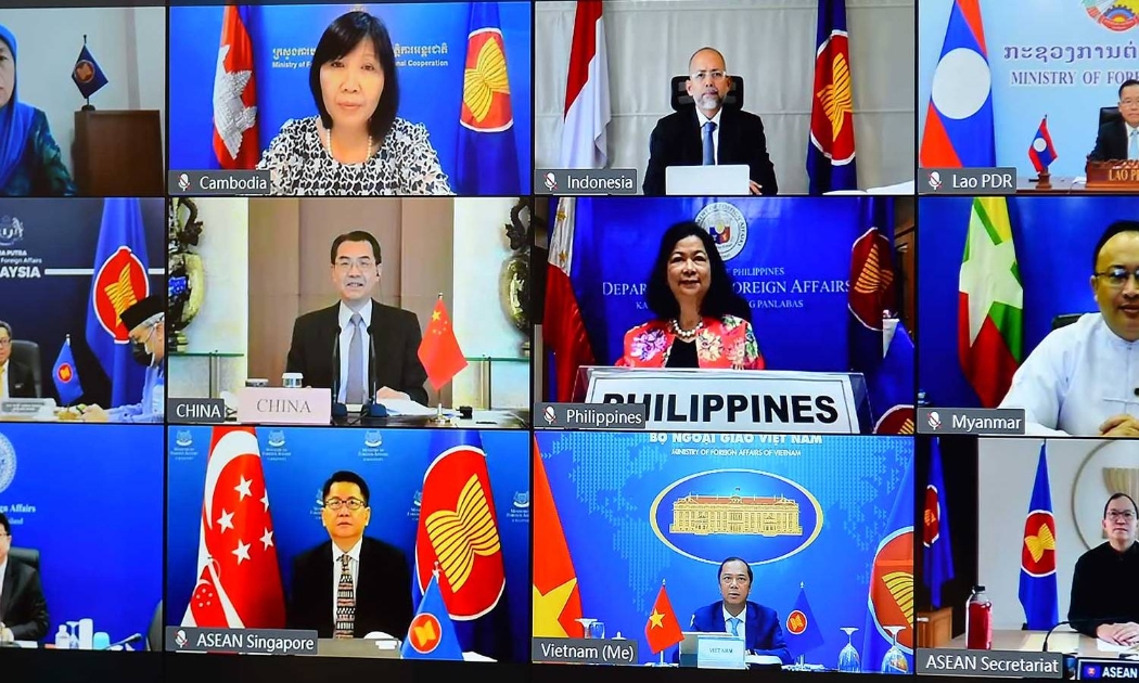 Sự kiện ham vấn Quan chức Cao cấp (SOM) ASEAN - Trung Quốc (ACSOC) lần thứ 27 theo hình thức trực tuyến - Ảnh: Bộ Ngoại giao