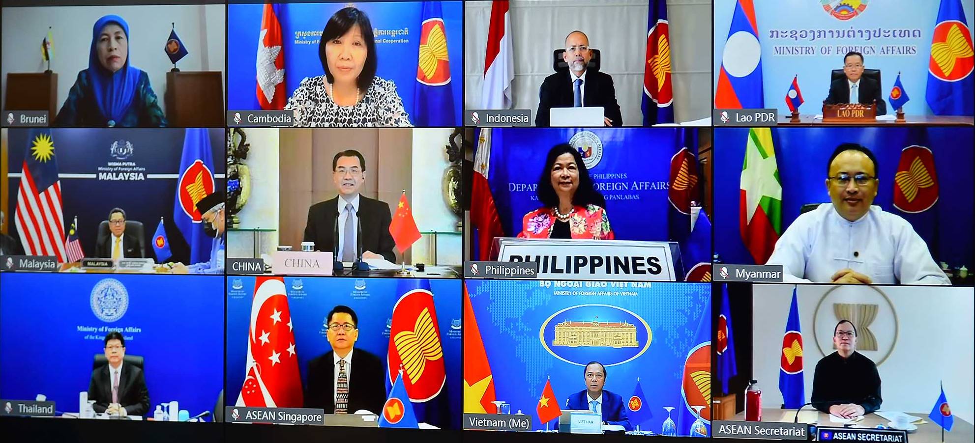 Sự kiện ham vấn Quan chức Cao cấp (SOM) ASEAN - Trung Quốc (ACSOC) lần thứ 27 theo hình thức trực tuyến - Ảnh: Bộ Ngoại giao