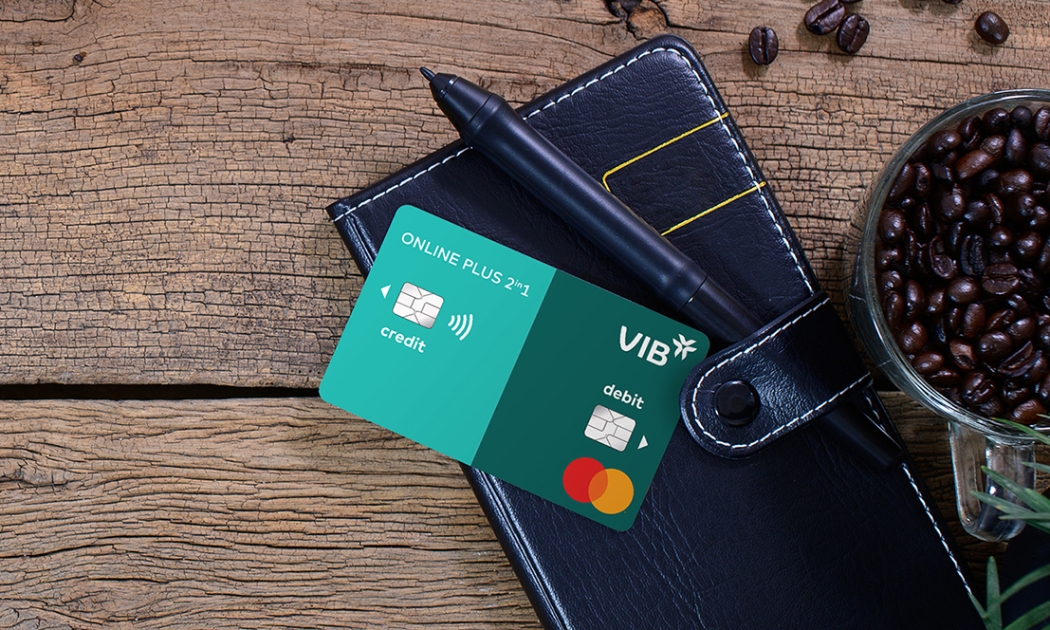 Dòng thẻ VIB Online Plus 2in1 tích hợp 2 tính năng riêng biệt của thẻ tín dụng và thẻ thanh toán.