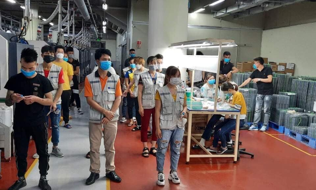 Công nhân tại một khu công nghiệp của tỉnh Bắc Giang. Ảnh - Đình Anh.