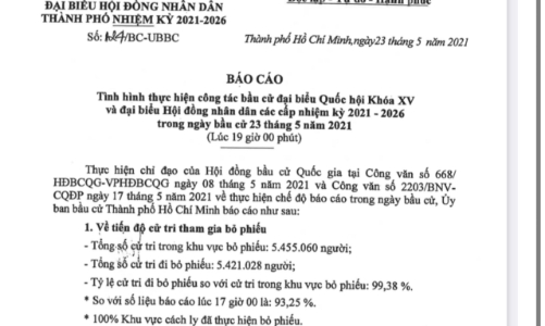 Tp.HCM đạt tỷ lệ 99,38% cử tri tham gia bầu cử