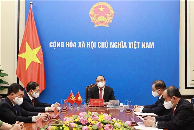 Chủ tịch nước Nguyễn Xuân Phúc: Việt Nam coi trọng phát triển quan hệ láng giềng hữu nghị, đối tác hợp tác chiến lược toàn diện với Trung Quốc - Ảnh TTXVN