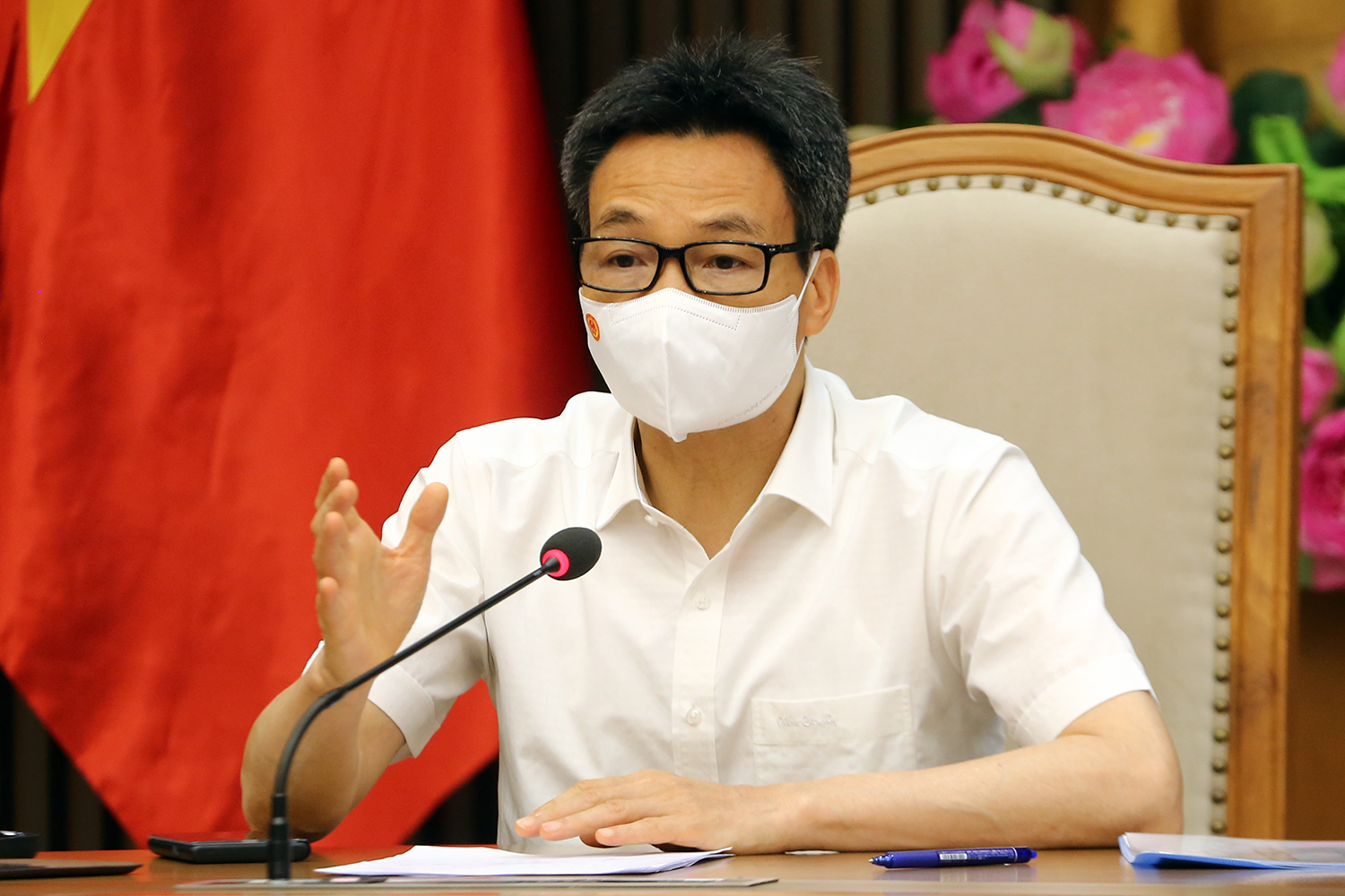 Phó Thủ tướng Vũ Đức Đam họp trực tuyến với tỉnh Bắc Ninh và Bắc Giang về phòng chống dịch Covid-19. Ảnh - VGP/Đình Nam. 