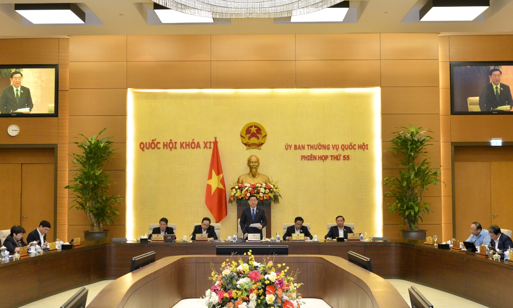Phiên họp thứ 55 của Uỷ ban Thường vụ Quốc hội - Ảnh: Quochoi.vn.