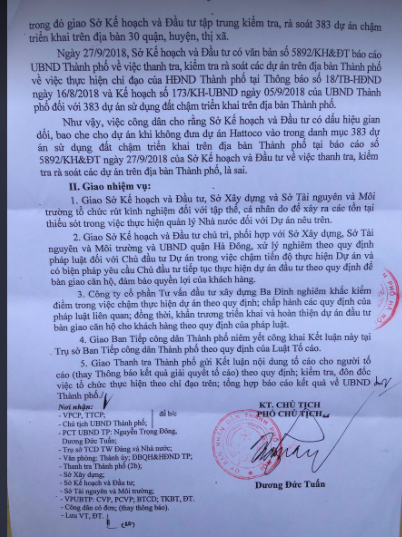 Kết luận thanh tra dự án Hattoco.