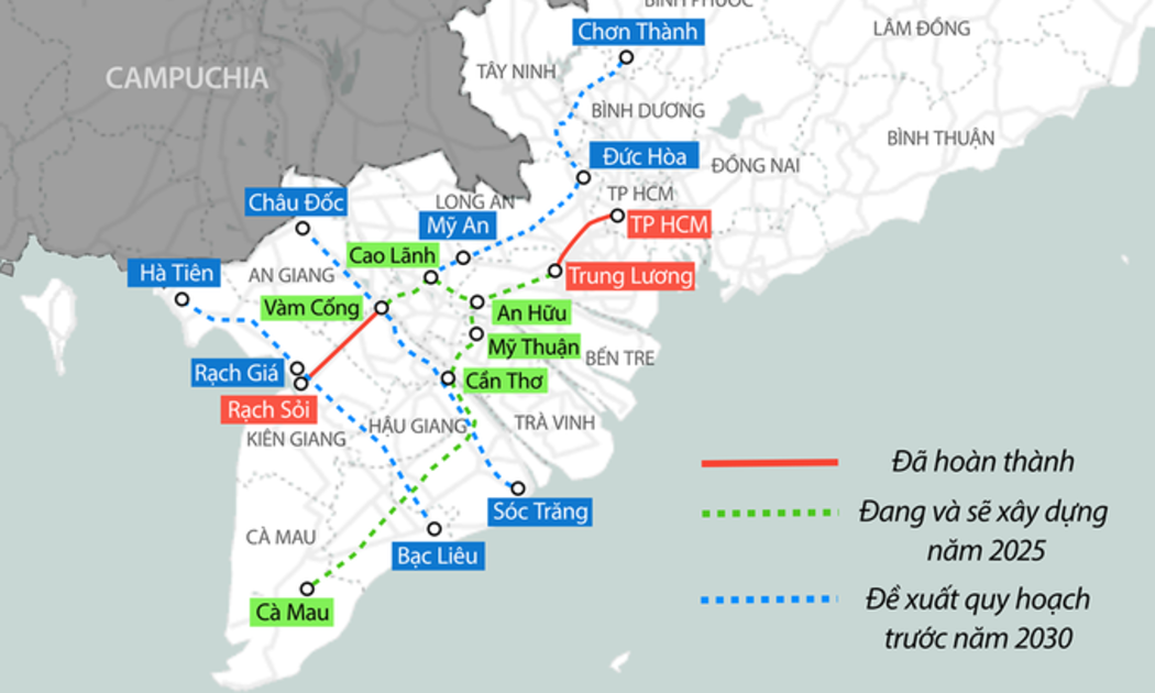 Dự án đường cao cấp An Hữu - Cao Lãnh dài 32km dự kiến được đầu tư hơn 6.000 tỷ đồng