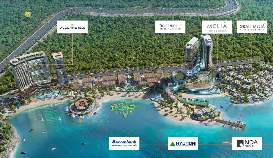 4 toà khách sạn sát biển đều được quản lý và vận hành bởi những thương hiệu khách sạn danh tiếng thế giới.