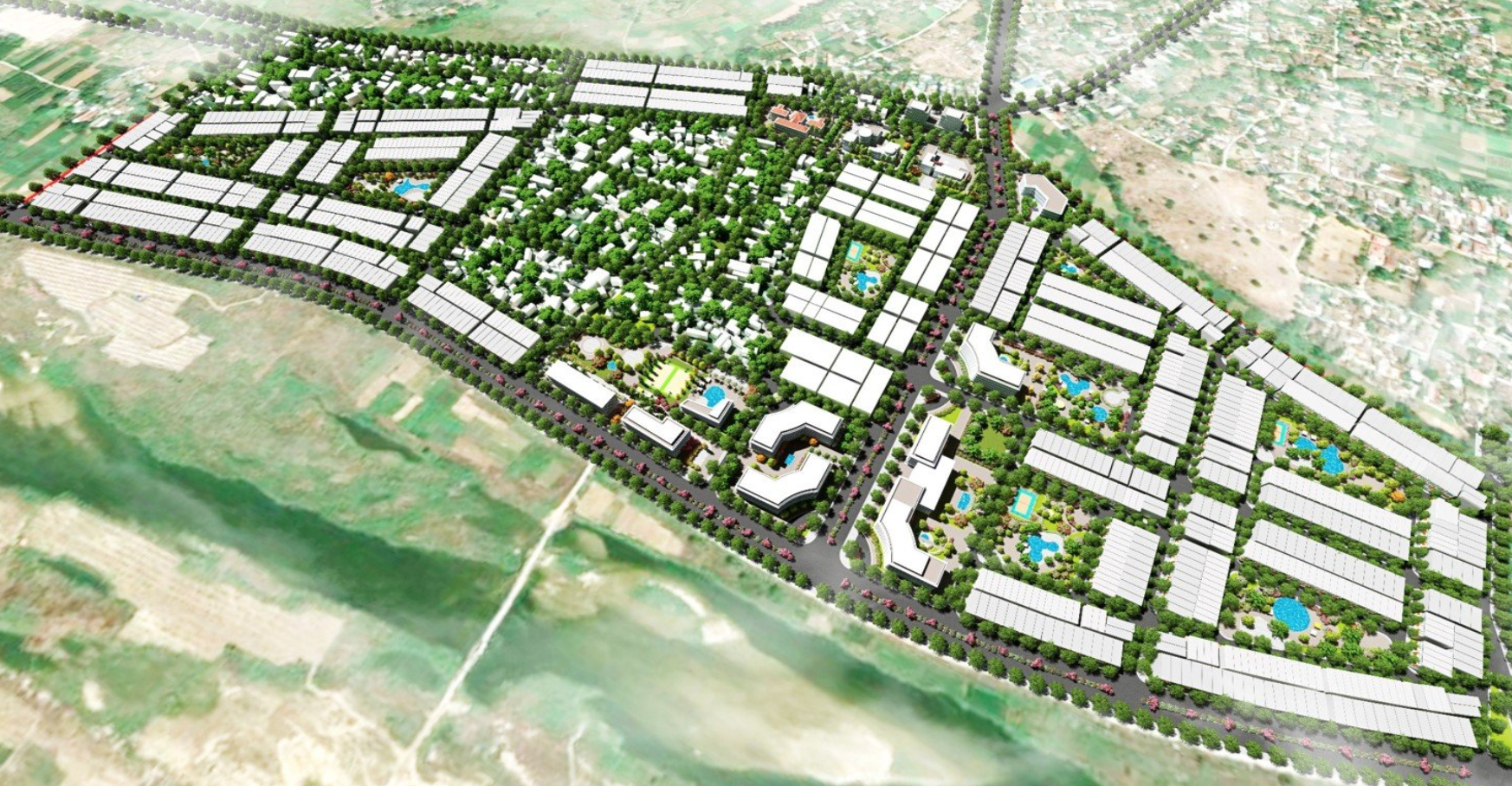 Hình phối cảnh Khu dân cư Bờ bắc kết hợp chỉnh trang Đô thị - Nguồn: PDR.