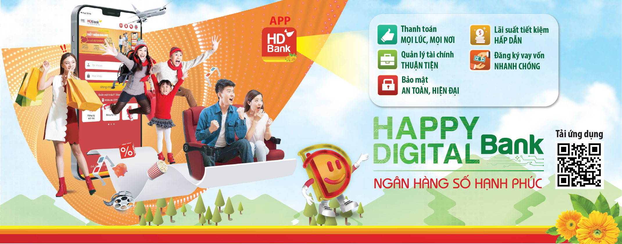 App HDBank được xây dựng trên nền tảng công nghệ hiện đại, an toàn bảo mật cao.