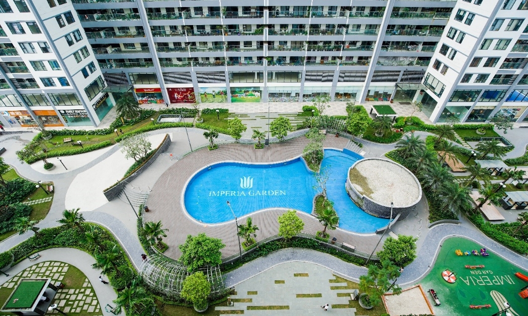 Imperia Sky Garden vẫn là dự án bất động sản duy nhất phía Nam thủ đô dành trên 60% trong hơn 50.000 m2 diện tích cho không gian xanh..