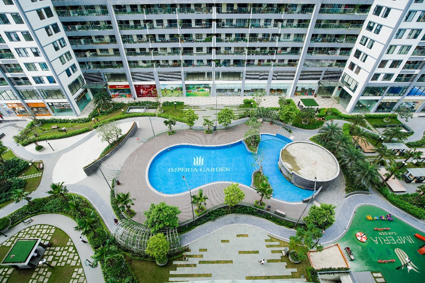Imperia Sky Garden vẫn là dự án bất động sản duy nhất phía Nam thủ đô dành trên 60% trong hơn 50.000 m2 diện tích cho không gian xanh..