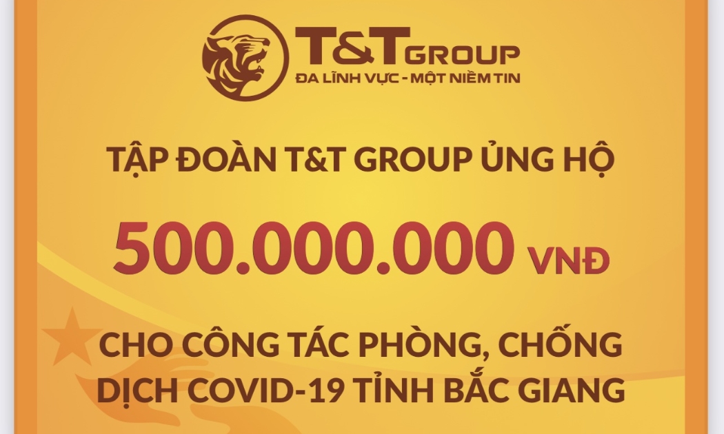Tập đoàn T&T Group tiếp tục trao tặng tỉnh Bắc Giang 500 triệu đồng.