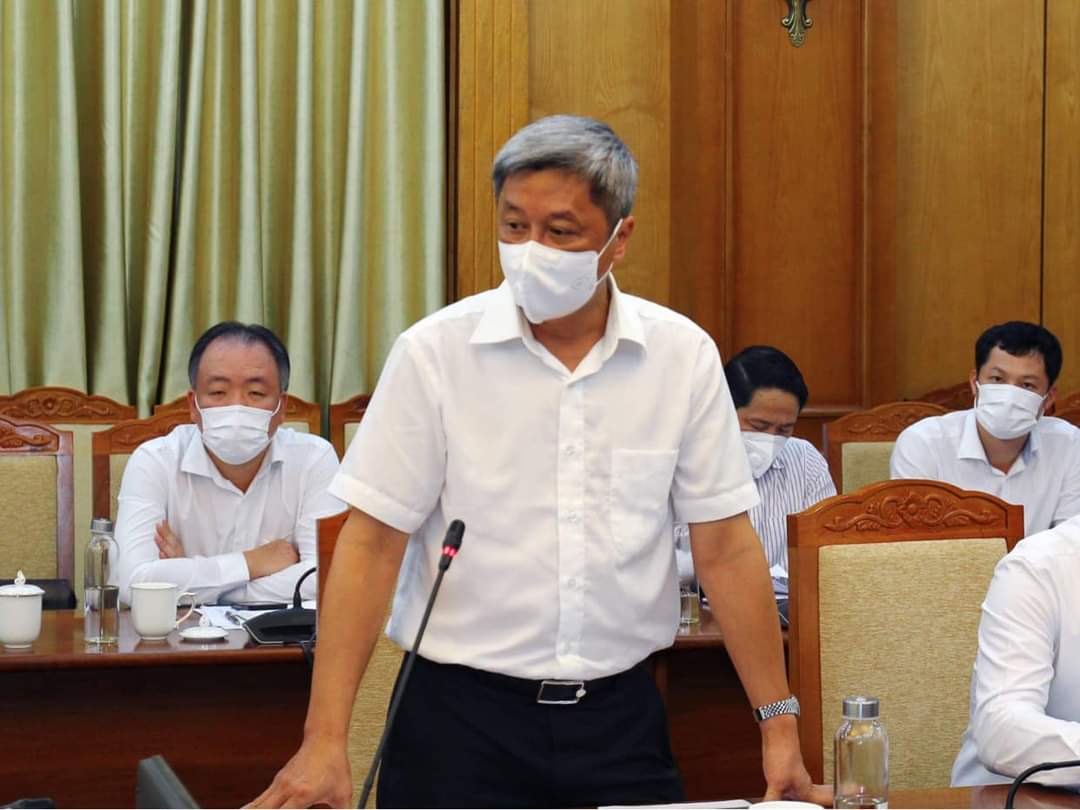 Thứ trưởng Nguyễn Trường Sơn ph&aacute;t biểu tại buổi l&agrave;m việc chiều 29/5.