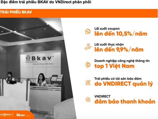 VNDirect th&ocirc;ng tin vềtr&aacute;i phiếu Bkav Pro.