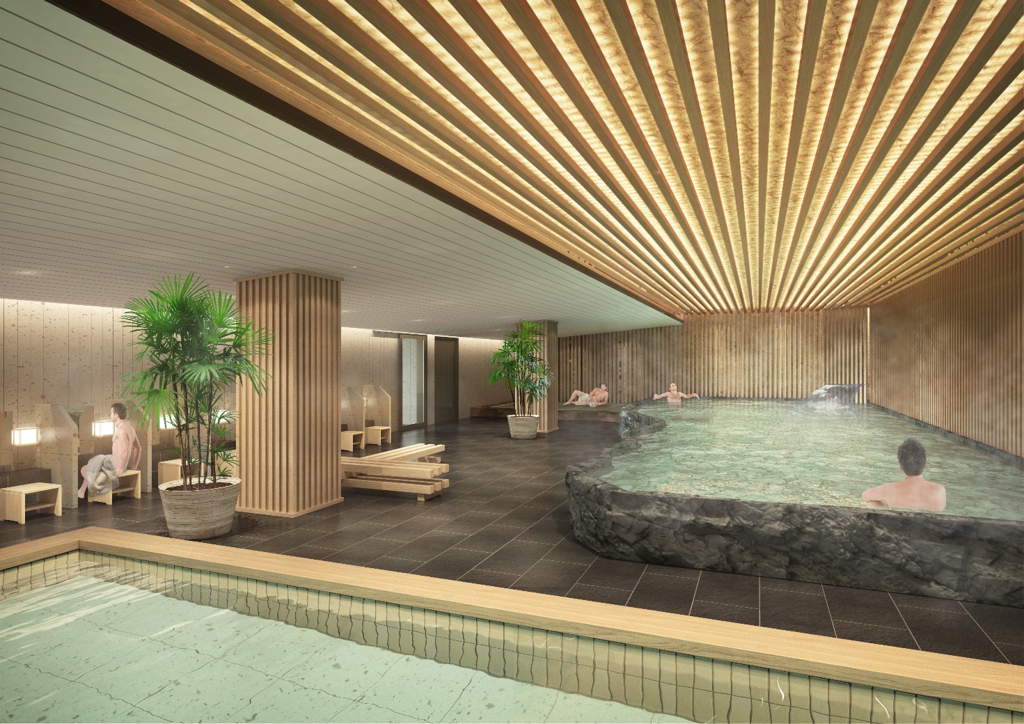 Hệ thống Onsen Spa đáp ứng nhu cầu chăm sóc sức khỏe và trị liệu của cư dân.