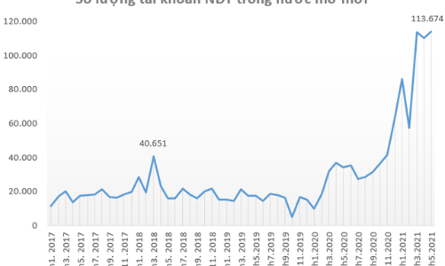 Gần 114 ngàn tài khoản chứng khoán mở mới trong tháng 5
