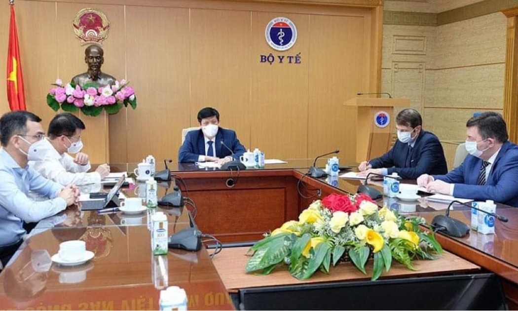 Bộ trưởng Nguyễn Thanh Long làm việc với Quỹ Đầu tư Trực tiếp Nga về vấn đề vaccine phòng Covid-19.