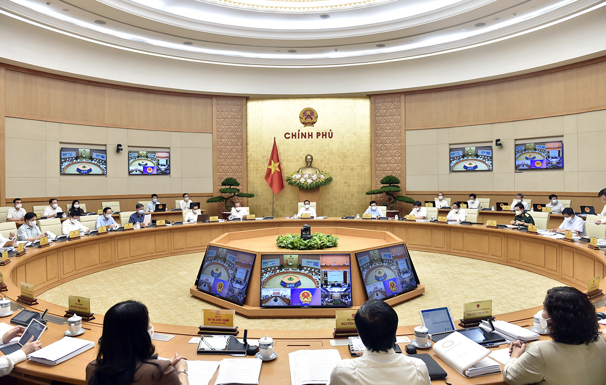 Phiên họp thường kỳ tháng 5 diễn ra trong bối cả cả nước đang trải qua đợt bùng dịch Covid-19 thứ tư - Ảnh: VGP