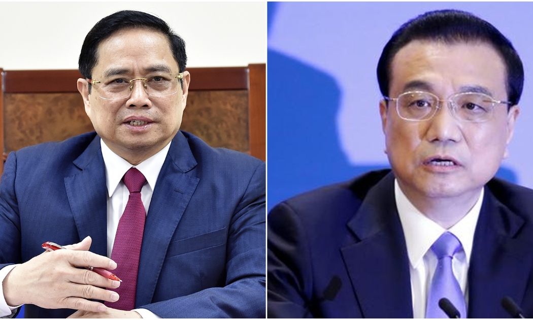 Thủ tướng Chính Phủ Phạm Minh Chính (ảnh trái) và Thủ tướng Trung Quốc Lý Khắc Cường - Ảnh: VGP/Reuters.