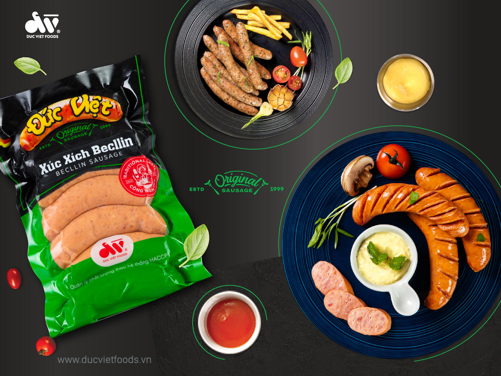 Các sản phẩm Xúc xích Đức Việt đều được thay đổi bao bì nhận diện mới sang trọng và bắt mắt.