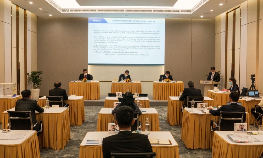 Đại hội đồng cổ đông thường niên 2021 của HAGL Agrico được tổ chức trực tuyến dưới sự điều hành của Thaco.