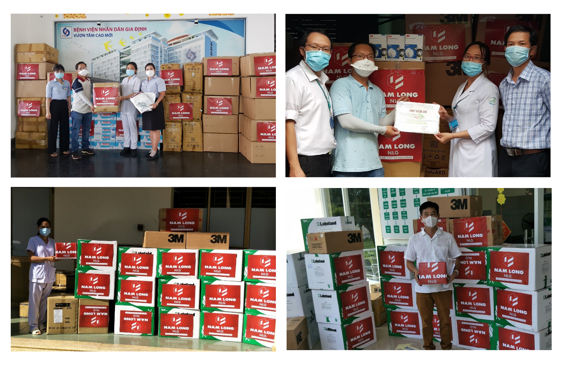 Nam Long đã tiếp trợ cho đội ngũ y bác sĩ đang làm việc tại Bệnh viện Bệnh Nhiệt Đới, Nhi Đồng 2, Gia Định, Bệnh viện Dã chiến điều trị Covid Cần Giờ, Củ Chi.