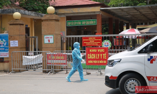 Quang cảnh Bệnh viện Bắc Thăng Long sau khi ghi nhận ca Covid-19