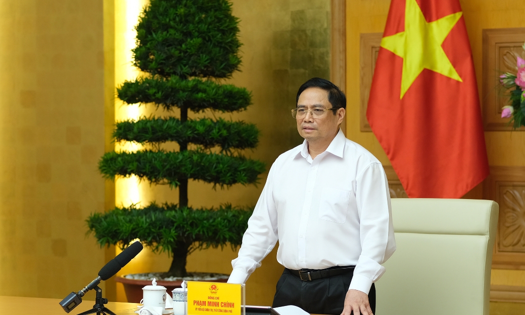 Thủ tướng Chính phủ Phạm Minh Chính tại buổi làm việc - Ảnh: VGP