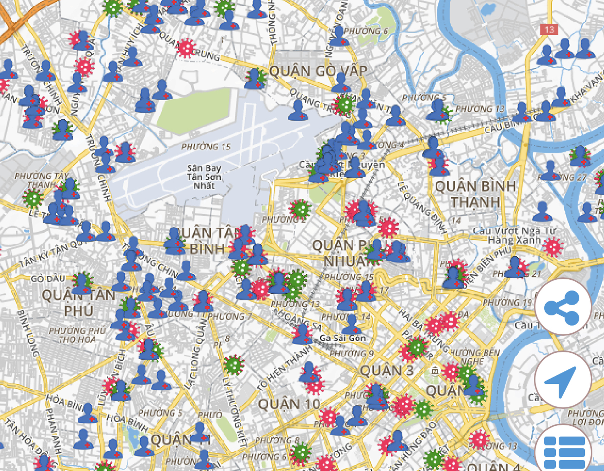 Bản đồ hỗ trợ phòng, chống Covid-19 có thể cung cấp các thông tin liên quan đến diễn biến dịch bệnh Covid-19 cho người dân và các  các nhà quản lý trên địa bàn.