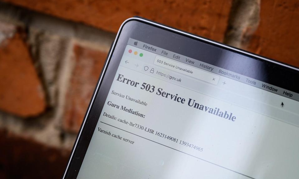 Website Chính phủ Anh tại địa chỉ Gov.uk là một trong những trang web bị gián đoạn truy cập ngày 8/6.