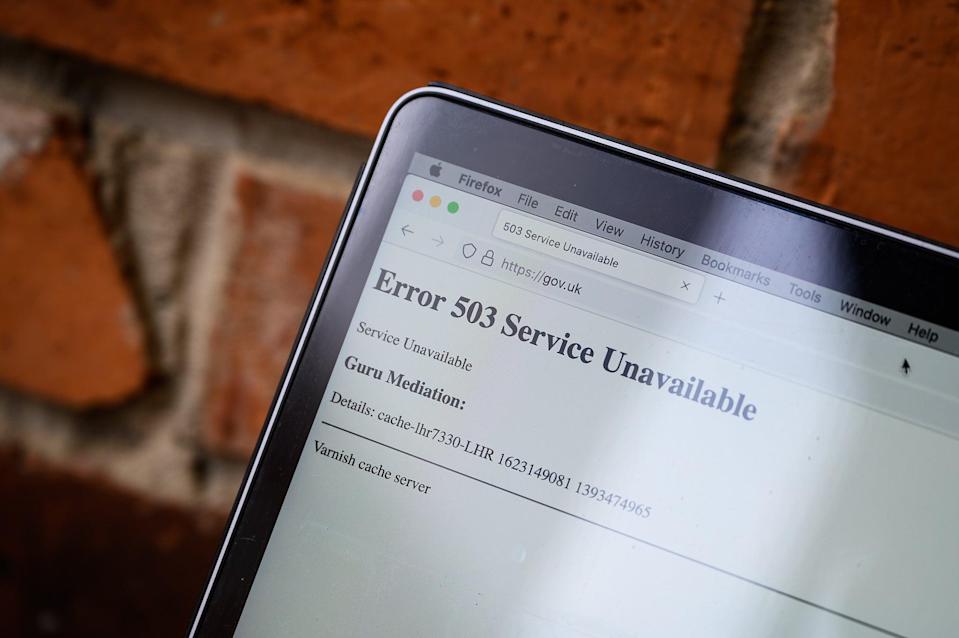 Website Chính phủ Anh tại địa chỉ Gov.uk là một trong những trang web bị gián đoạn truy cập ngày 8/6.
