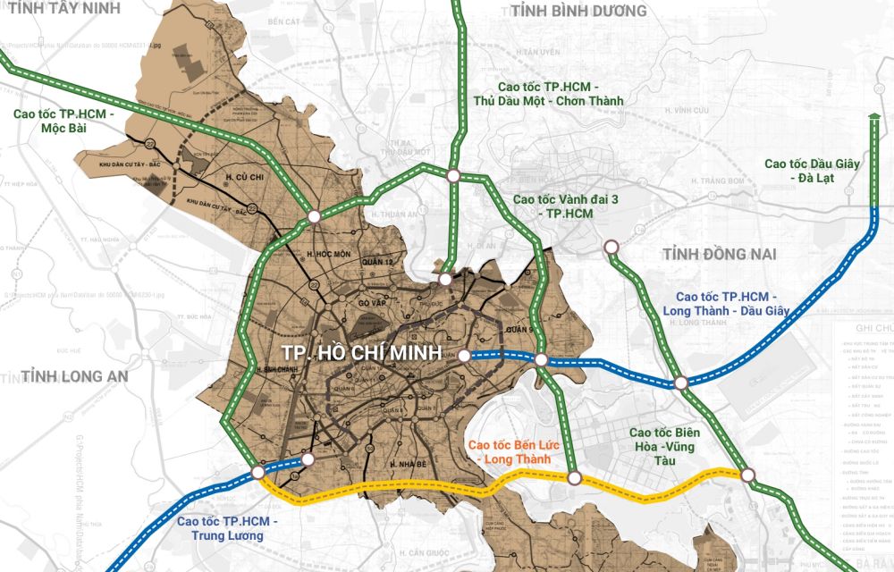 8 tuyến đường cao tốc nối TP.HCM và các tỉnh.