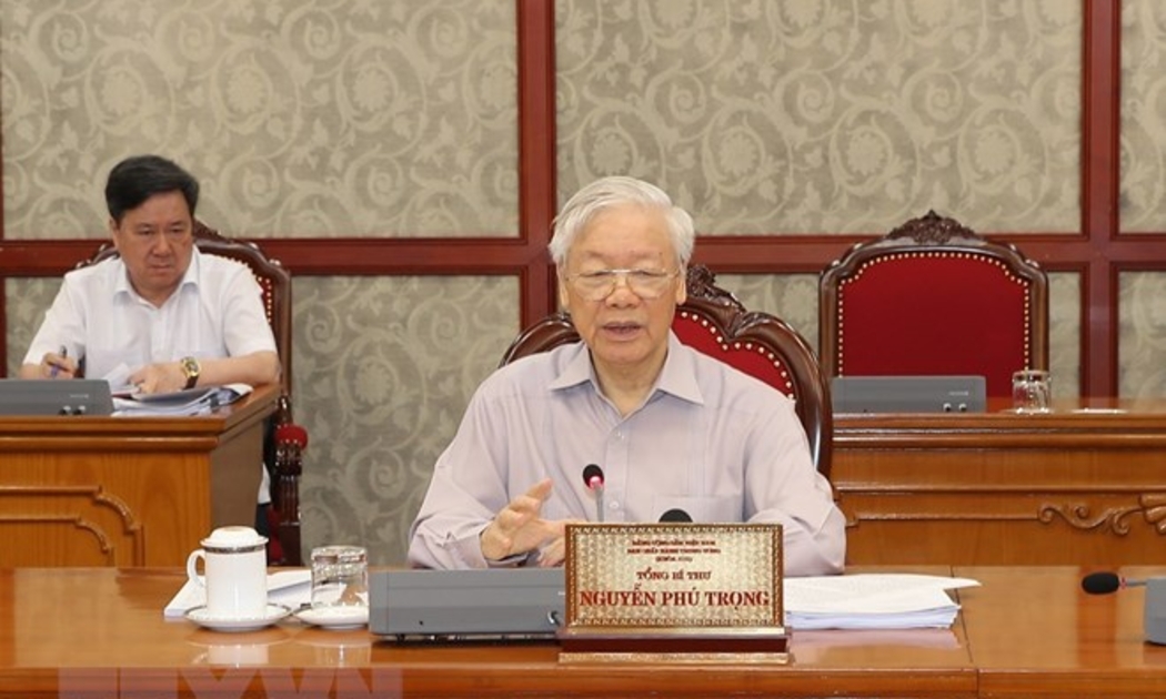 Tổng Bí thư Nguyễn Phú Trọng phát biểu tại cuộc họp - Ảnh: TTXVN