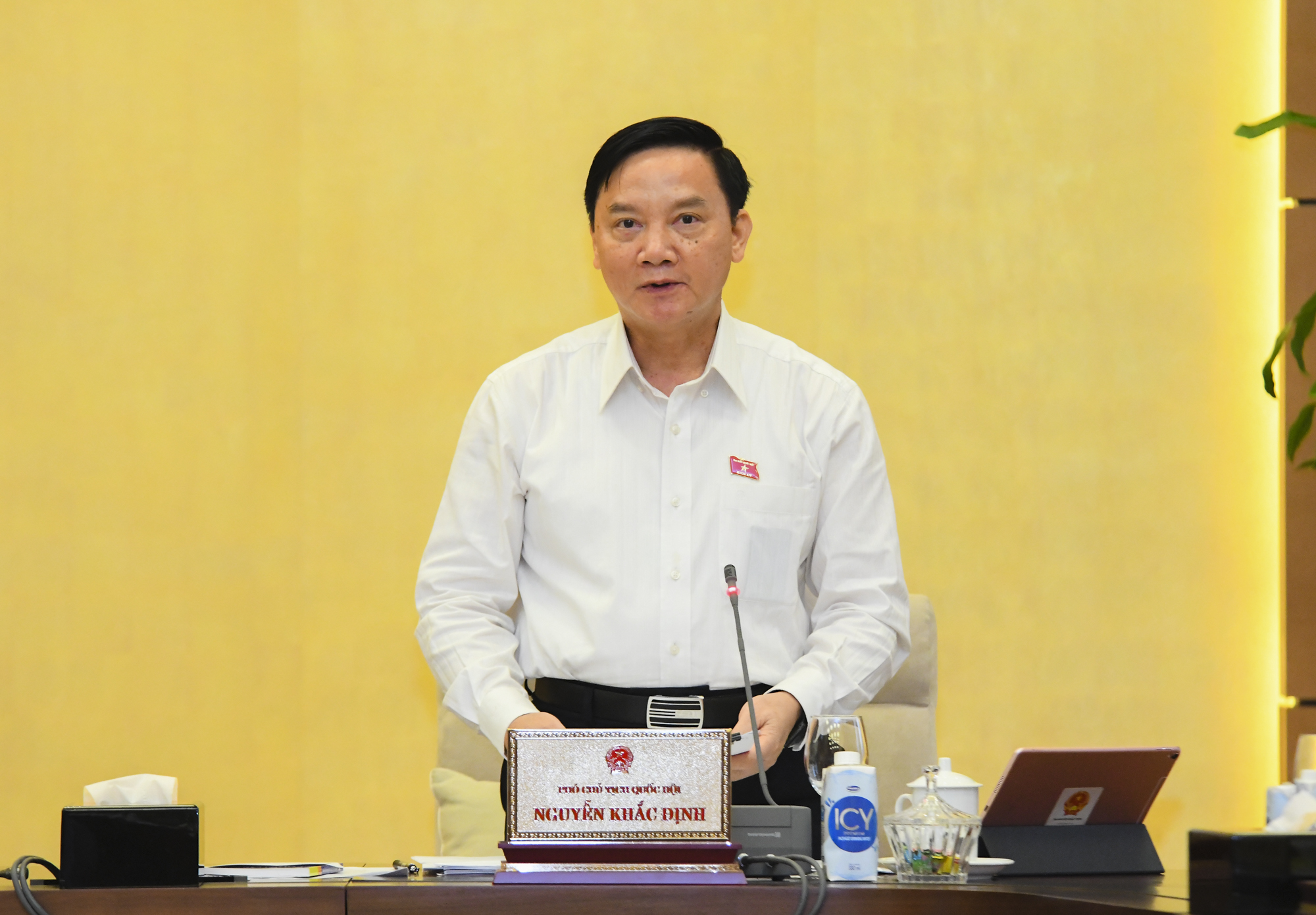 Phó Chủ tịch Quốc hội Nguyễn Khắc Định tại phiên họp - Ảnh: Quochoi.vn