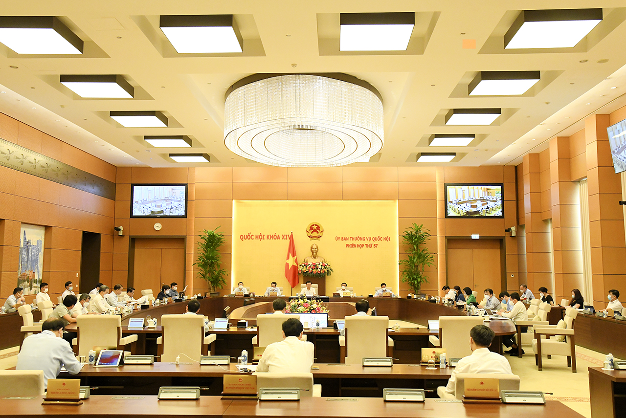 Toàn cảnh phiên họp thứ 57 của Ủy ban Thường vụ Quốc hội - Ảnh: Quochoi.vn